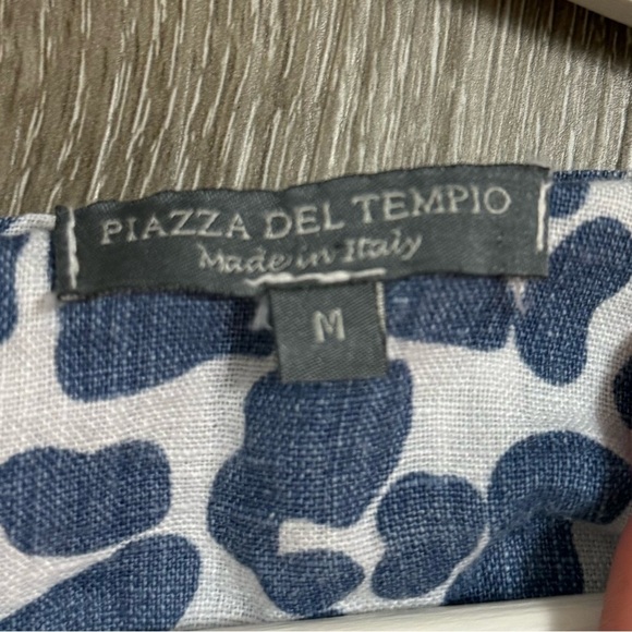 Piazza Del Tempio Italy Women's Leopard Print 100% Linen Dress Med Spring Beach - Picture 11 of 11